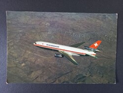 Régi képeslap SWISSAIR DC-10-30 repülőgép