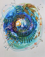 Mandala 25. Zajlás. (36x48cm)