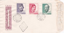 FDC 1960. Arcképek  Elsőnapi Borítékon Garibaldi Tüköry Lajos Türr István