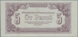 5 PENGŐ 1944 - Használatba nem került bankjegy extra papíron