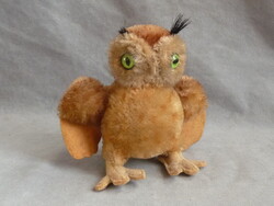 Régi gyerek játék retro plüss figura bagoly figura Steiff figura Steiff Wittie bagoly plüss játék