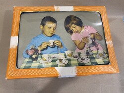 Vintage NDK (GDR) gyermek porcelán teáskészlet eredeti dobozában