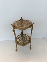 Antik asztal virágállvány kétszintes réz öntvény telefon tartó asztalka virág állvány 866 6558