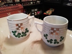 Igazi Antik porcelán lóherés emlék bögrék Akció