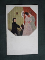 Képeslap,híres emberek,L. Widlicka festmény,Franz Schubert zeneszerző,1915-