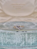 Arany dupla buton gyűrű 0,52 ct brillel