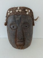 Afrikai maszk kauri csiga díszítéssel kongói antik Kongó E5 867 6538