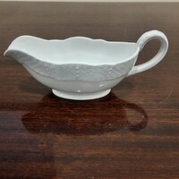 Fehér Herendi porcelán szószos, mártásos kínáló tál, kiöntő