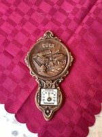 Kerámia hőmérő egri látképpel.