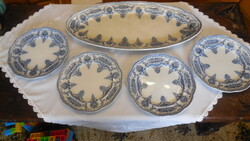 Halteríték - festette HÜTTL Tivadar , COULDON nagynevű  porcelánra , az ovális tál nagyméretű 61 cm