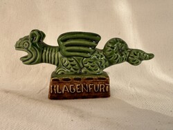 Klagenfurt Lindwurmot kerámia gyűjtői db 1950-60. sérülésmentes 15x7x3,5 cm