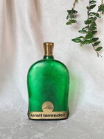 Vintage Lohse Uralt Lavendel zöld parfümös üveg réz kupakkal