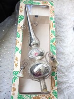 Régi drótos reflexes harangos karácsonyfa dísz csúcsdísz 30cm