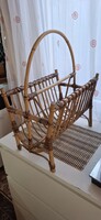 1950 Vintage rattan újságtartó