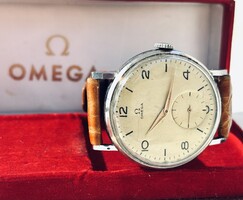 Gyönyörű Omega Jumbo gyári dobozával pontos c266 (30T2) szerkezet, bőrszíj 37,61 mm k.n.