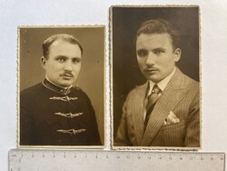 -AX147- 2db Régi II. Vh-s Világháborús Katonai Fénykép Kép Fotó Malek László Főhadnagy Egyben Eladó