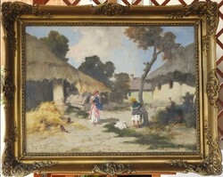 (N) Neogrády Antal (1861 – 1942) : Falusi udvaron