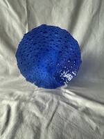 „Aszteroida” vagy „Buborék” mintás kobaltkék üveg asztalközép,kínáló