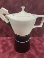 Hollóházi Porcelán kávéfőző kék csipke mintával