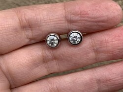 Moissanite laborgyémánt ezüst fülbevaló, 1 karát, szikrázó szintetikus gyémánt