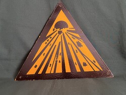 Régi robbanásveszélyre figyelmeztető zománc tábla 34 cm (F0048)