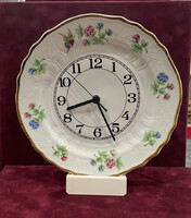 Hollóházi porcelán Pannónia Hortenzia fali óra 26 cm