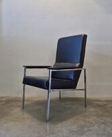 Vintage, retró, mid century modern  műbőr króm fotel, karosszék