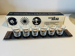 Idea iparművészeti likőrős készlet dobozában