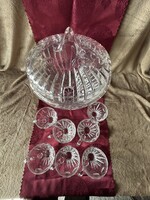 Nagy méretű Vintage üveg bólés készlet 7 csészével.