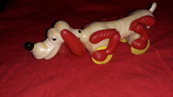 VINTAGE trafikáru bazáráru guruló Basset Hound PLÚTO kutya 19 cm hibátlan
