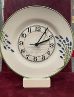 Hollóházi porcelán levendulás fali óra 26 cm