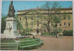 Képeslap, Debrecen 1969, Kálvin tér Bocskay szobrával