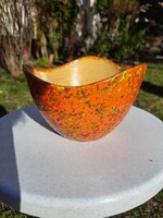 Tófej vintage kerámia kaspó, 11 cm magas, hibátlan