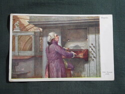 Képeslap,híres emberek,Otto Nowak festmény,Joseph Haydn zeneszerző,1915-