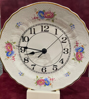 Hollóházi porcelán Pannónia Hajnalkás fali óra 26 cm