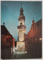 Képeslap, Sopron 1971, Tűztorony, Bakonyi Béla fotó