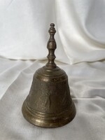 Szép hangú kecses kinézetű kézi réz csengő, cselédhívó