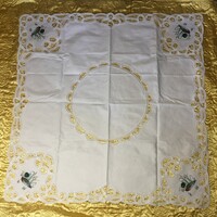 Tündéri vadkacsa nádasban varrt mintás pamut vászon csipkés kézimunka terítő