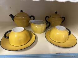 Antik Zsolnay Porcelán Sárga Kávés vagy Teás Készlet ,össz. 5 db ,együtt Eladó!
