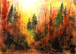 "ARANY_ERDŐ" ,festmény feszített vásznon 50 x70 cm