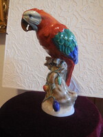 Ó- Herendi óriás papagáj  szép állapot , gyűjtői darab  régi címeres jalzéssel  , 25 cm