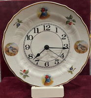 Hollóházi porcelán Pannónia vadad fali óra 26 cm