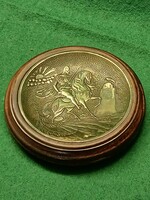 Régi rézbetétes kínáló/névjegy tartó