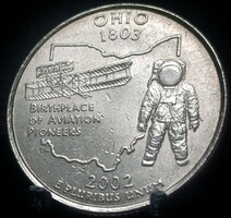 Amerikai Egyesült Államok ¼ Dollár, 2002 USA Tagállamok - Ohio-A Repülés Úttörőinek Szülőhelye A16C2