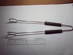 Retro fa nyelű konyhai csipesz, hús csipesz 37 cm