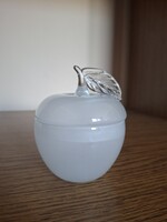 Alma alakú üveg cukortartó vagy bonbonier. Hibátlan