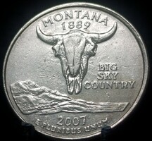 Amerikai Egyesült Államok ¼ Dollár, 2007 USA Tagállamok - Montana Verdejel "D" - Denver A06F5