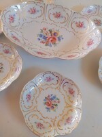 Hollóházi toll aranyozott kompótos készlet hibátlan állapotban