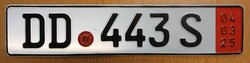 Német rendszám rendszámtábla DD 443 S Németország 2.
