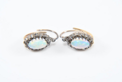 Antik arany fülbevaló gyémántokkal opállal